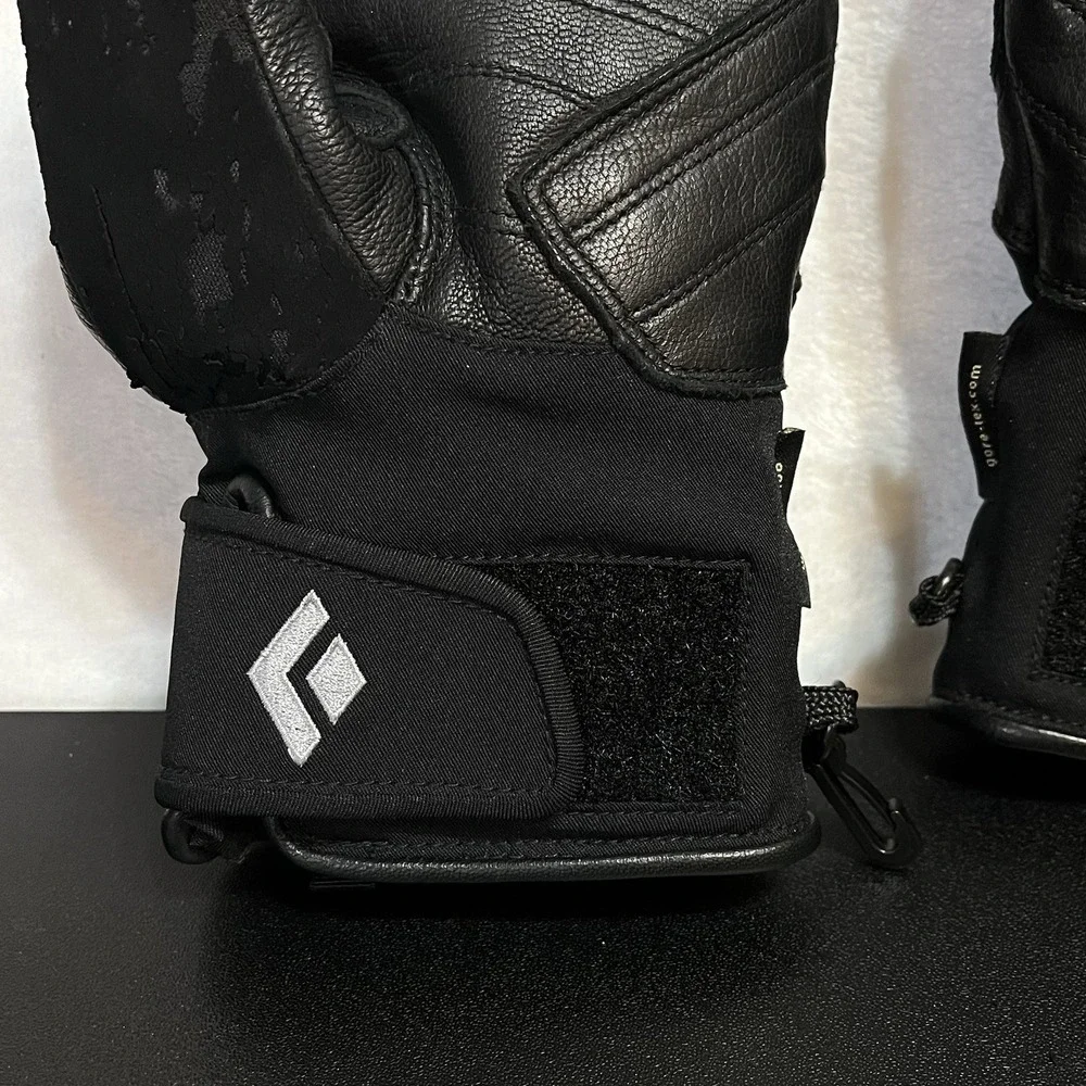 BLACK DIAMOND Gloves Women's SMALL Black Goat Skin Leather GORE-TEX Motorcycle